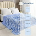 thumbnail image 5 of VK·LIVING Blue Leafy Pattern Nylon Throw, 90" x 108", 5 of 8