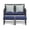 Navy Blue(with replacement cover), variant on OC Orange-Casual 3 Piece Outdoor Loveseat, Patio Furniture Set, with Ottoman/Side Table, Brown Rattan, Beige Cushion
