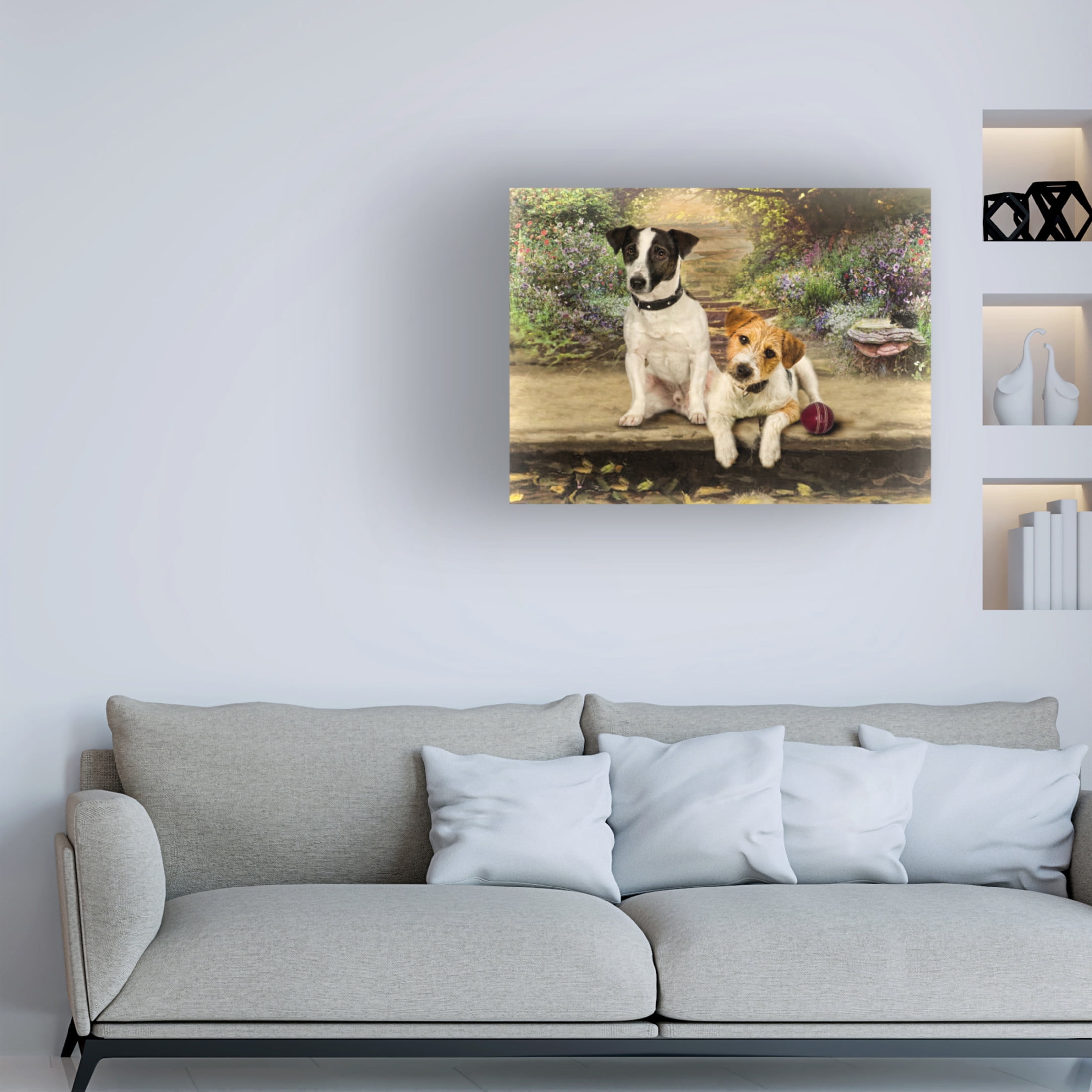 Canvas Wall Art - Trudi Simmonds 'Scruffy and Slim' Wall Art for Living Room, Bedroom, or Office Décor by Trademark Fine Art - 24 x 18 Inches