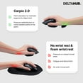 thumbnail image 3 of DELTAHUB Carpio 2.0 - Left-Handed Truly Ergonomic Wrist Rest for Mouse, Carpal Tunnel Support, Pain Relief, Anti-Fatigue, Easy Glide, Sleek, Office Computer, Laptop, Gaming - Small, White, 3 of 9