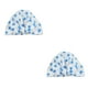 thumbnail image 3 of Yuarrent Gorros de ducha Estampado de flores Impermeable Reutilizable Banda elástica Dobladillo Cubierta Colorido Gorro Sombrero Accesorios de baño punto azul 2piezas Yuarrent CBP389120, 3 of 6