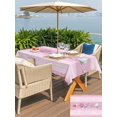 thumbnail image 5 of Outdoor Tablecloth with Umbrella Hole for Patio/Picnic/Party/Camping, Pink Summer Coastal Waterproof Table Cloth Rectangle Table Cover Washable, Modern Ocean Waves Starfish Shell (60"x 84"), 5 of 8