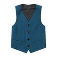 thumbnail image 3 of QWIED Boy's 4 Button formal Suit Solid Color Vest Wedding Flower Child School Play Host Waistcoat Kid formal Vest Jacket Size 3-4, 3 of 3