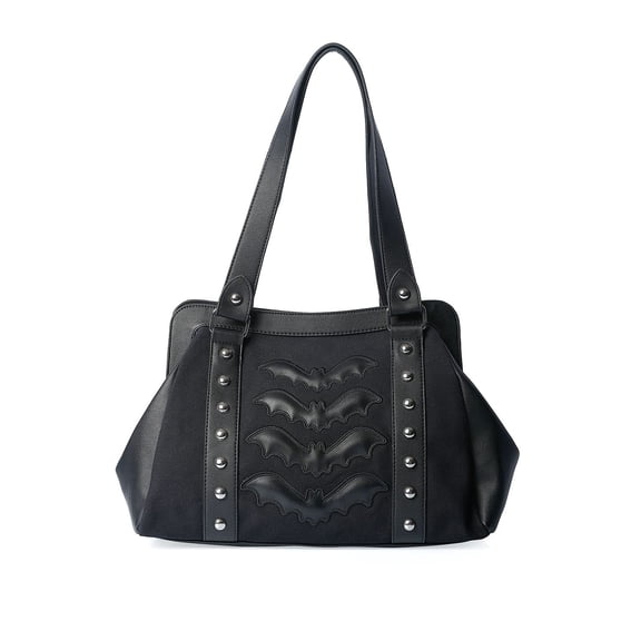 Lost Queen Gothic Night Wings Handbag Bat and Metal Stud Purse