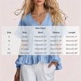 thumbnail image 3 of ClodeEU Women's V Neck Short Sleeve Blouse with Ruffle Hem, Casual Loose Fit Flowy Top Khaki,Women's Plus XXXL, 3 of 6