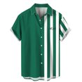 thumbnail image 2 of XDZJLR T-Shirts pour Hommes Plage Hawaïenne Manches Courtes Rayé, 2 of 4
