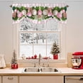 thumbnail image 2 of Christmas Balls Tie Up Valances Curtain, Pink Yellow Trees Pink White Plaid Adjustable Rod Pocket Short Window Treatment Tie Up Curtains Valances for Kitchen Living Room Bathroom 60x18 Inches, 2 of 9