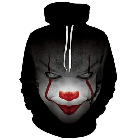 Mens/Womens Coloured drawing Clown 3D Printing Hoodie 2019 Long Sleeve Casual Loose Hoody Sweatshirt Pullover Couple/Lovers (Best Mens Hoodies 2019)