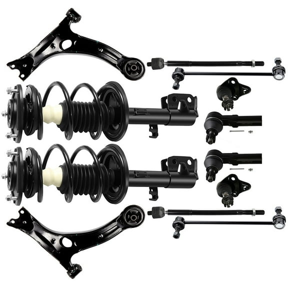 cciyu Struts Suspension Kit for 2009-2013 for Toyota Corolla 2011-2013 for Toyota Matrix Front Complete Strut,Ball Joint,Control Arm,Stabilizer Bar Link,Tie Rod End with 472598 482598 472597 482597