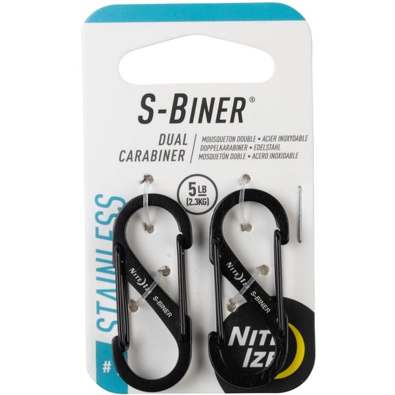 Nite Ize S-Biner® Dual Carabiner Stainless Steel #1 - 2 Pack - Black