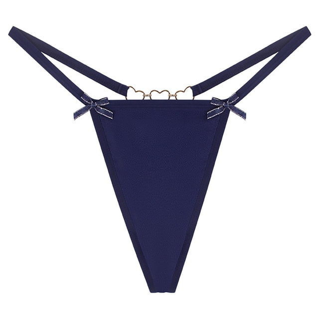 String Taille Basse Sans Couture pour Femmes avec Chaîne Délicate Design Nœud Papillon
