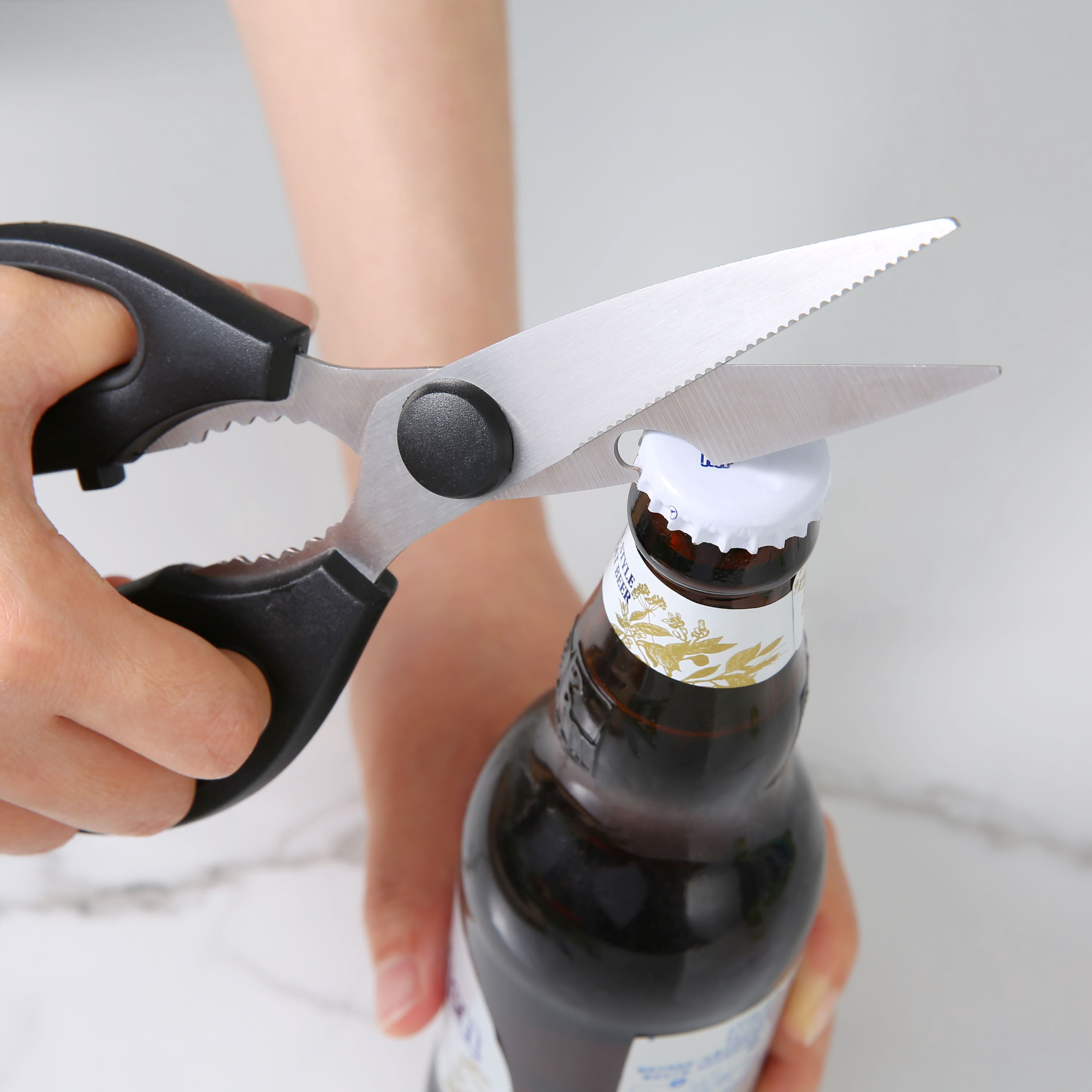 Mainstays Black Handle Stainless Steel Multi-Purpose 8.6in Kitchen Shears