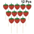 thumbnail image 4 of Milisten 12pcs in 1 Pack Strawberry Pattern Insert Cake Inserted Picks Glitter Cake Toppers Fruits Cake Decor for Party Use, 4 of 5