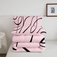 thumbnail image 5 of Homewish Abstract Lines Twin Comforter Sets,Minimalism Artwork Bedding Set,Black Pink,Pink Reversible,2 Pieces,1 Comforter and 1 Pillowcase, 5 of 7