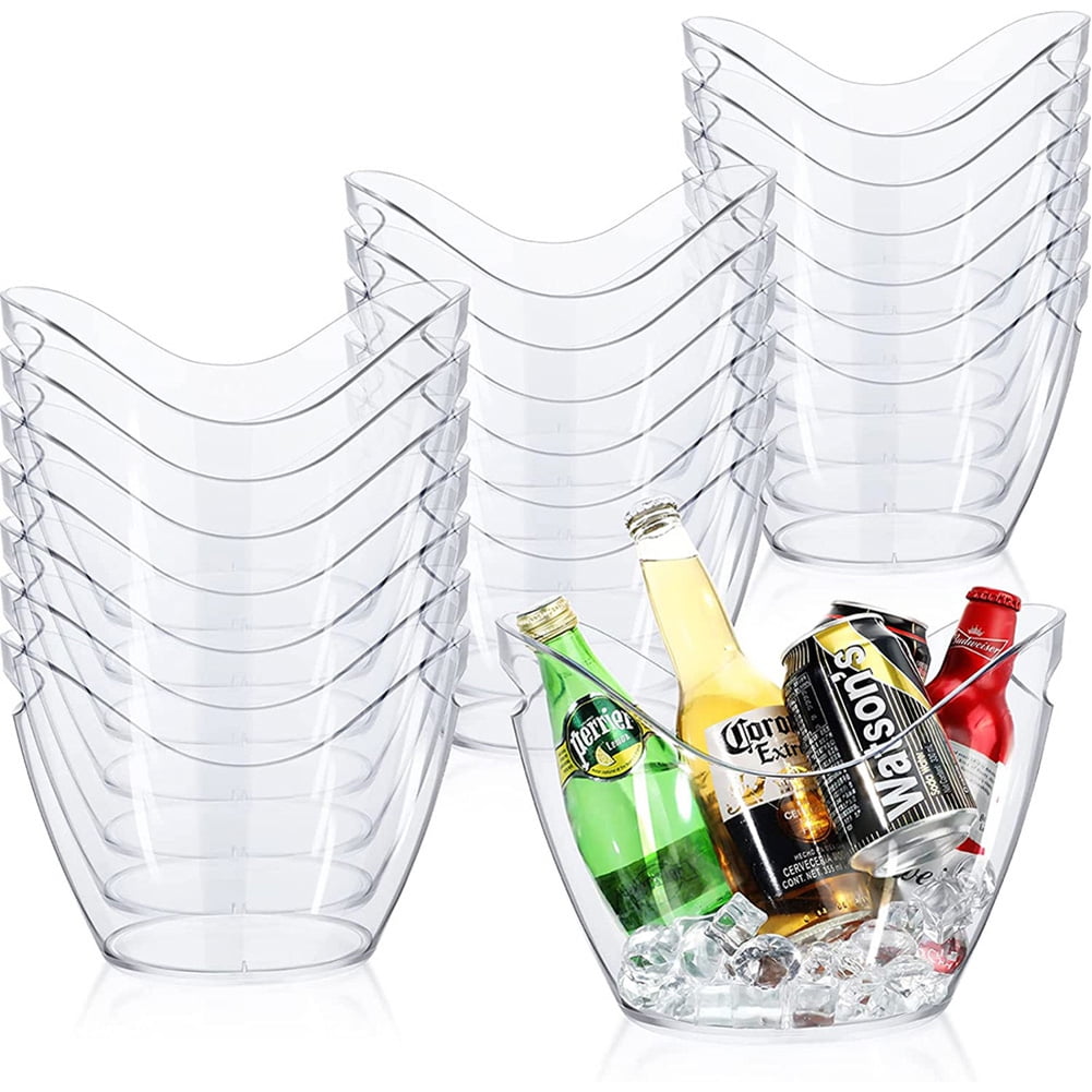 Ice Bucket, Clear Acrylic Party Ice Bucket Plastic Champagne Ice Bucket