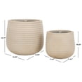 thumbnail image 4 of SAFAVIEH Jasper Assorted Cylinder Beige Ficonstone Solid Plant Pot 2 Count, 4 of 7