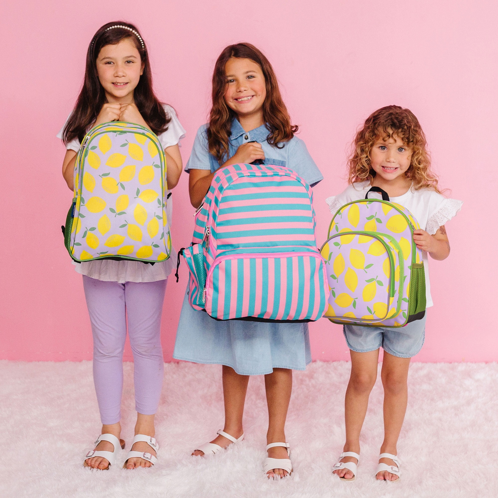 Wildkin Kids 12 Inch Backpack for Toddler Boys and Girls, Insulated Front Pocket (Lilac Lemonade)