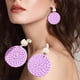 thumbnail image 1 of Pendientes de ratán con borlas , de mimbre de paja, pendientes llamativos ligeros, pendientes colgantes de joyería para , púrpura Violeta Salvador Pendientes Mujer, 1 of 7