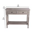 thumbnail image 6 of Benzara BM206010 Wooden Console Table with 2 Louvered Drawers & 1 Open Shelve, Gray, 6 of 6