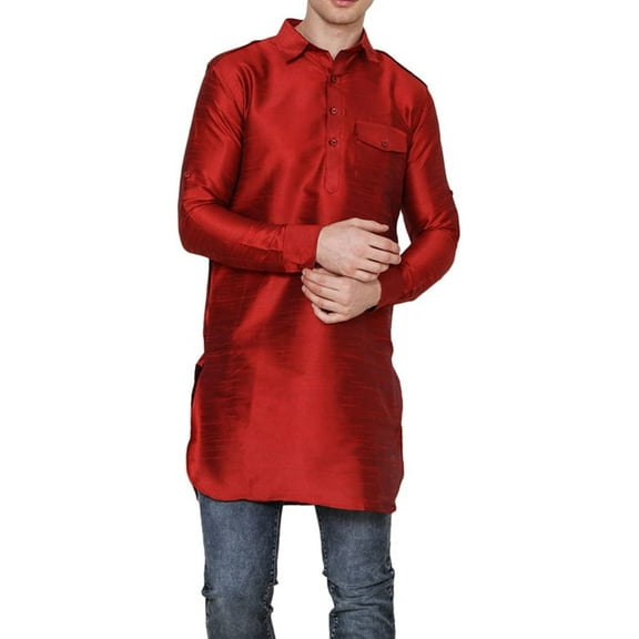 Royal Kurta Men's Silk Blend Pathani Kurta