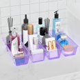 thumbnail image 6 of SUMMIT 6 Pack Clear Drawer Organizer Set, Acrylic Drawer Storage Trays, Storage Bins for Makeup, Cosmetics, Jewelries, Utensils, Gadgets, Office, Purple, 6 of 8