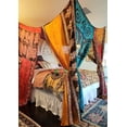 thumbnail image 2 of KLAVATE Silk Indian Saree Bed Canopy Ethnic Wedding Backdrop Full Queen King Size Bed Curtains, 2 of 5