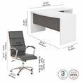 thumbnail image 2 of Echo L Shaped Bow Front Desk with Chair in White & Gray - Engineered Wood, 2 of 10
