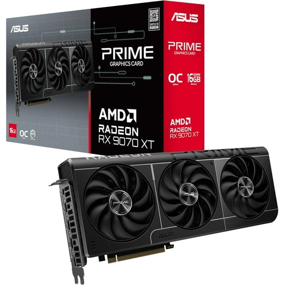 ASUS PRIME-RX9070XT-O16G Prime Radeon RX 9070 XT OC Edition Graphics Card ,PCIe 5.0, HDMI/DP 2.1, 2.5-Slot Design
