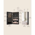 thumbnail image 4 of SONGMICS Mirror Jewelry Cabinet Armoire with Built-in LED Lights, Wall or Door Mounted Jewelry Storage Organizer, 3.8 x 14.6 x 26.4 Inches Hanging Mirror Cabinet, Gift Idea, Black, 4 of 7