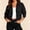 *Black, variant on Women's Collared Button Down Long Sleeve Cargo Cropped Jacket,Casual Sport Coat with Pockets Pink,Women's Plus XXXL