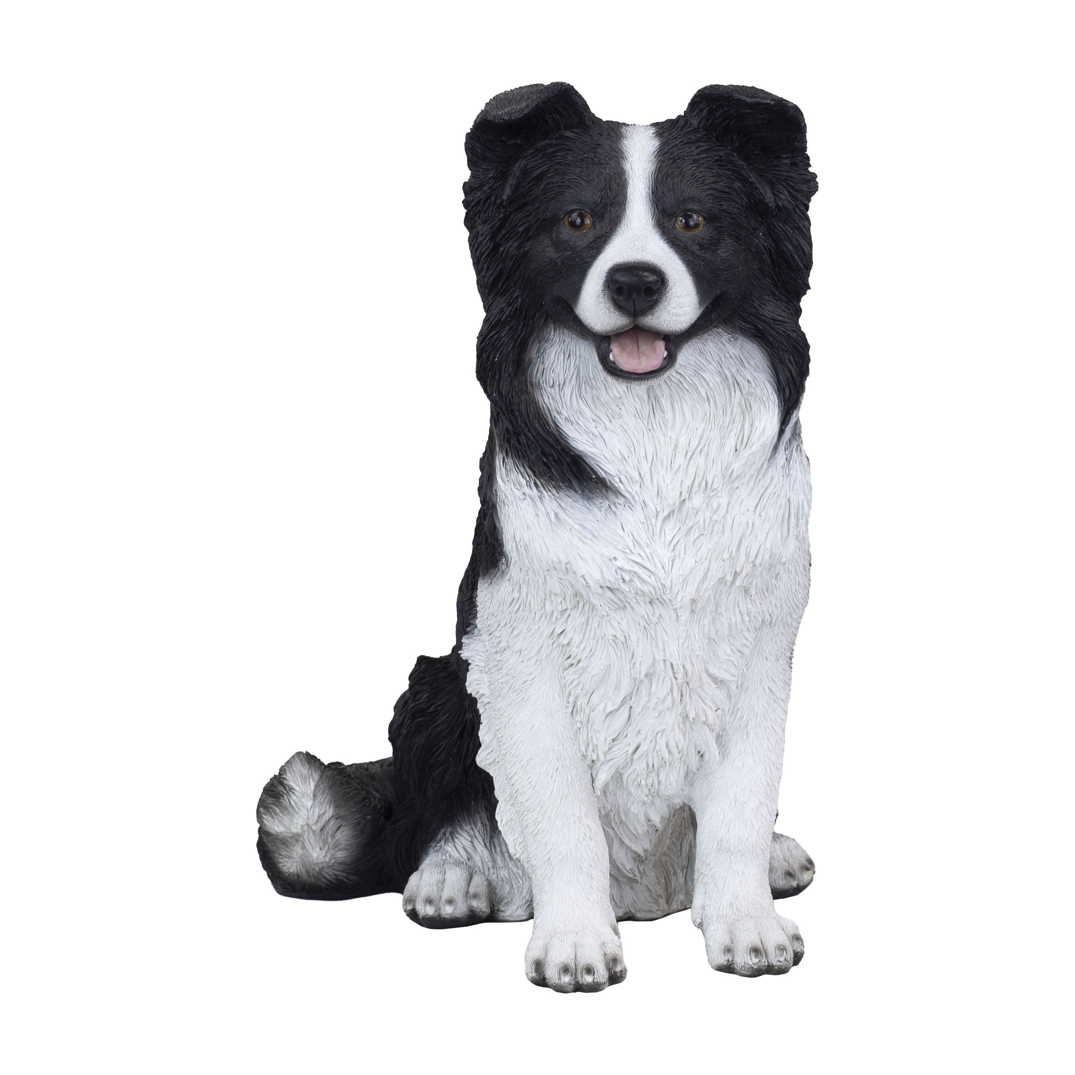 SOREAL White & Black Sheepdog | Handpainted Decorative Puppy Statue for Home & Garden Decor | Premium Polyresin Dog Statue | Gift for Dog Lovers | Weather-Resistant Indoor/Outdoor Decor