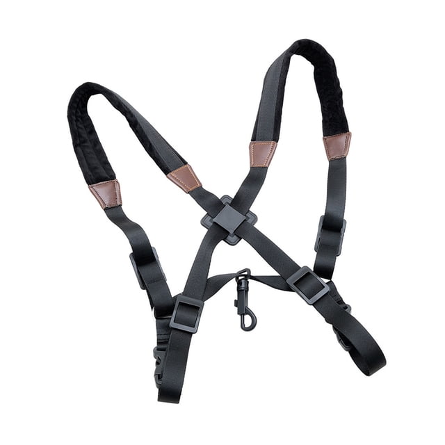 Eigraketly Correa de saxofón Artesanía ajustable Diseño plegable Arnés Hebilla de cinturón Liberación rápida Nylon Fleece Suavidad Cuerdas Accesorios para instrumentos musicales