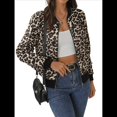 thumbnail image 2 of Women'S Leopard Print Zip Up Jacket Long Sleeve Jackets Outwear Leopard Print XXL, 2 of 8