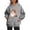 Grey, variant on NinXxx Ladies' Kitty Letter Sleeves Hoodie Casual Pullover Top Sky Blue M