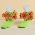thumbnail image 4 of Yuaguia Girls Lace Trim Breathable Princess Dance Socks, Cute Ruffle Short Socks for Kids Daily Wear, Party Events, and Spring Dance Performance Accessories, Green 8-10 Years, 4 of 4