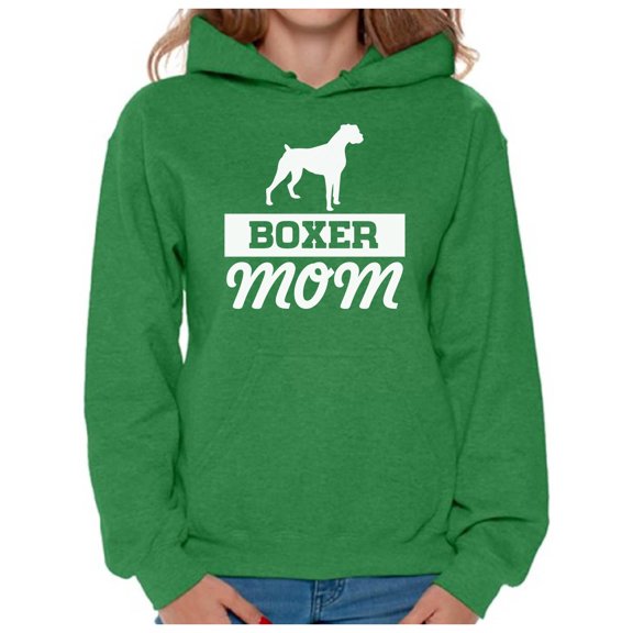 Awkward Styles Women's Boxer Mom Graphic Hoodie Tops Boxer Pug Lover Gift