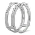 thumbnail image 2 of Dazzlingrock Collection 0.50 Carat (ctw) 10K Round Diamond Ladies Wedding Enhancer Double Ring 1/2 CT, White Gold, Size 8, 2 of 4