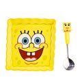 thumbnail image 5 of Plato de cerámica de Bob Esponja, vajilla de dibujos animados bonitos, plato de apariencia creativa para pareja, cuchara de arroz de acero inoxidable, 5 of 5