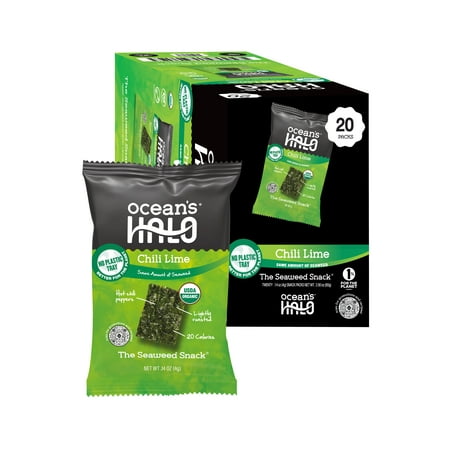 Ocean's Halo Trayless Seaweed Snacks (Chili Lime) 1 case of 20 Units