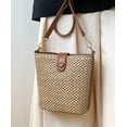 thumbnail image 5 of CAILDANL Women Straw Crossbody Bag Beach Handmade Rattan Shoulder Bags Hand Woven Leather Straps Straw Clutch Purse Vacation, 5 of 9