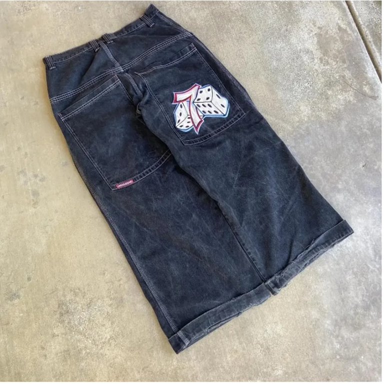 AMERI♡CHECK EMBROIDERY STRAIGHT PANTS(S) cffvdiz Women's Wide Leg Pants Star Heavy Embroidery High