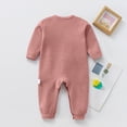 thumbnail image 4 of 18-24 Months Unisex Infant Baby Boy Girl Long Sleeve Button Romper One-Piece Jumpsuit Infant Baby Fall Winter Clothes 12 18 24 Months 2T 3T,Pink, 4 of 4