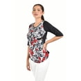 thumbnail image 2 of Blusa con estampado floral Roman Fashion /Juvenil, 104 (Rojo) rojo CH, 2 of 4