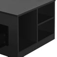 thumbnail image 6 of Dextrus LED Coffee Tables High Glossy Center Table with 2 Sliding Drawers and Open Side Shelf, Black, 6 of 10