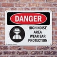thumbnail image 4 of (2 Pack) High Noise Area Wear Ear Protection OSHA Danger Sign 24 Inch X 18 Inch Indoor / Outdoor Rust-Free Aluminum Metal Signs for Workplace, Workshop, and Construction Site, Made in, 4 of 8