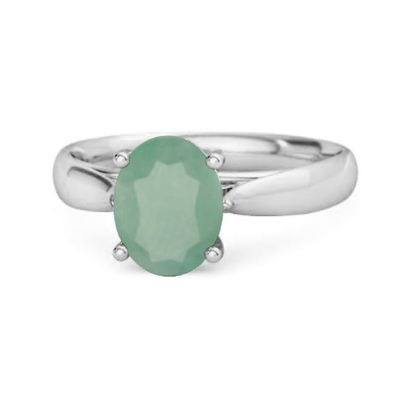Mooneye Single Stone 1.50 Ctw Emerald 925 Sterling Silver Stackable Valentines Day Gifts Ring