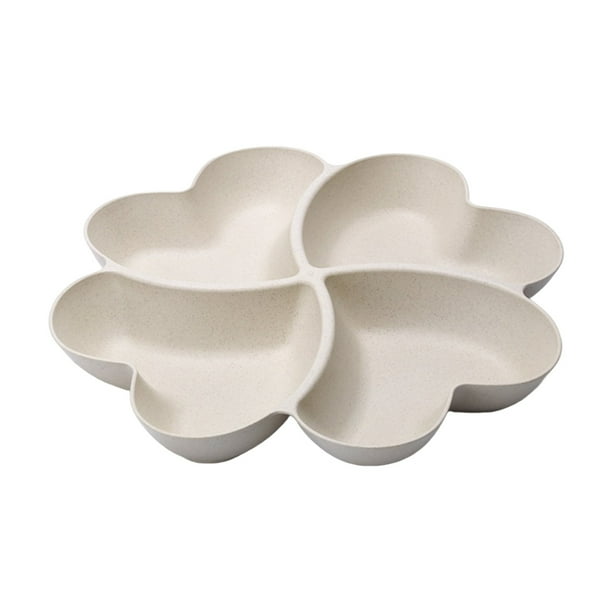 Bandeja y fuente en forma de corazón, ideal para patatas fritas y salsas, juego de servicio de condimentos, perfecto para platos de fruta y dulces, platos de servicio y platillos