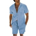 thumbnail image 1 of Camisetas de Verano Casuales de los Hombres, Pantalones Cortos de Manga Corta de la Solapa para la Playa, las Vacaciones Y la Ropa Deportiva Casual, 1 of 8