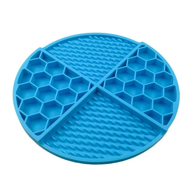 Methold Alfombrilla de alimentación Licky Pad Comer lentamente Alimentador de cachorros multicolor Lavable Resistencia al desgaste Suministros para perros Azul
