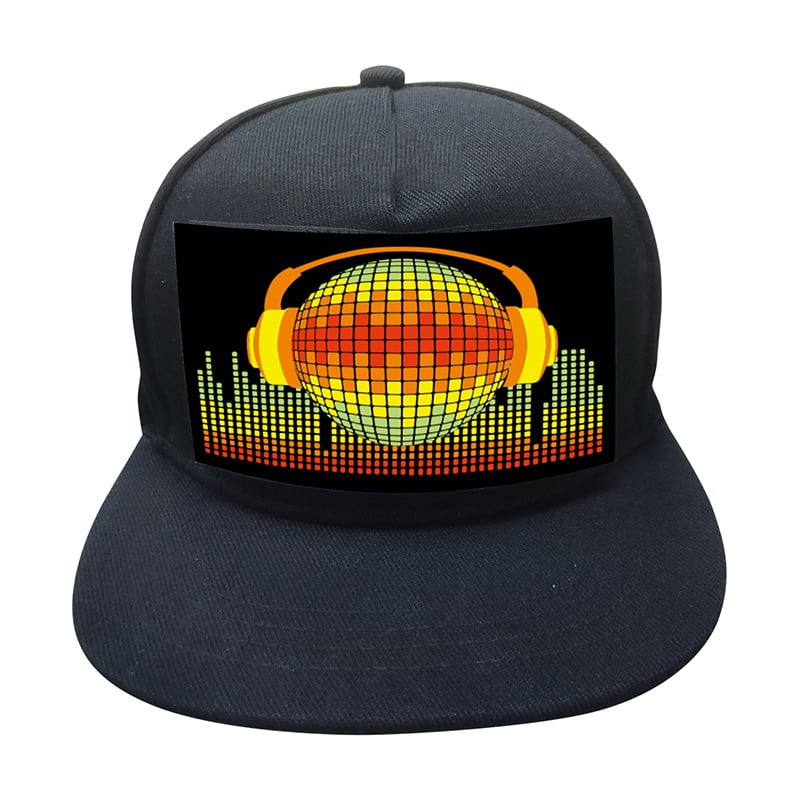 Light Up Sound Activated Baseball Cap DJ LED Flashing Hat With